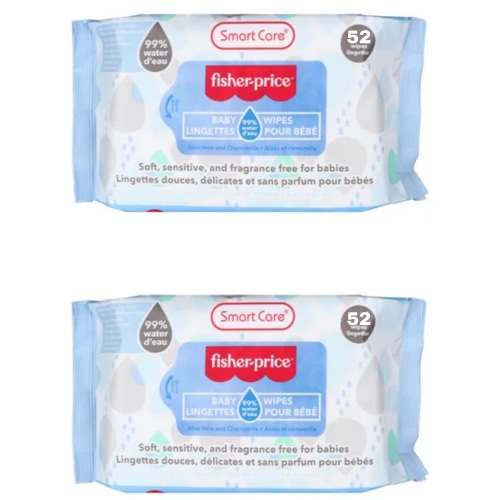 Smart Care Fisher-Price Baby Wipes, 64-ct Each |2 Pcs per Pack