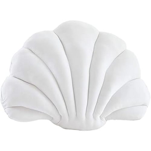 Patty Both Seashell Decorative Pillow Velvet Seashell Throw Pillow, Sea Shell Shaped Throw Pillow Decorative Pillows for Bed Couch Home Office Decor (White, Small(12.8 * 10in 0.3kg))