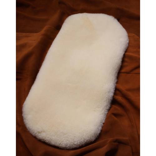 Premium pram liner made of genuine lambskin | vegetable-tanned, breathable baby fur, oval shape, approx. 35 x 75 cm, also suitable as a playmat.