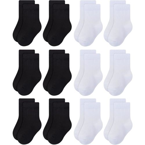 RATIVE Basic Socks Cotton Crew for Unisex Baby Infant Toddler Kids Boys Girls