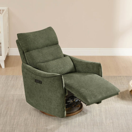 Latitude Run® Dual-Motor Glider Swivel Power Recliner With Power Headrest And Removable Lumbar Pillow & Reviews | Wayfair