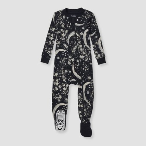 Burt's Bees Baby® Baby Boys' Snug Fit Celestial Moon Footed Pajama - Black 3-6M