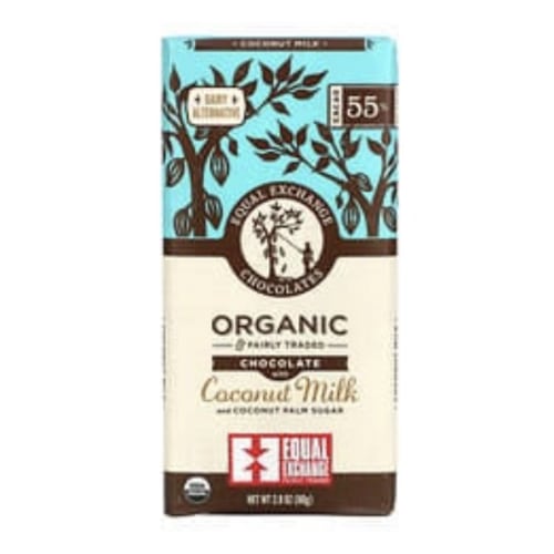 Equal Exchange, Organic Coconut Milk Chocolate, With Coconut Palm Sugar, 55% Cacao, 2.8 oz (80 g)