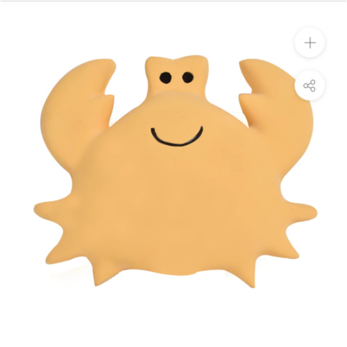 Crab Organic Natural Rubber Rattle, Teether & Bath Toy