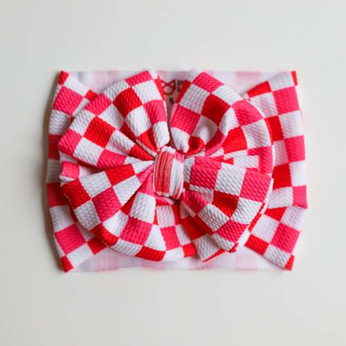 Strawberry Red Checkers Headwrap