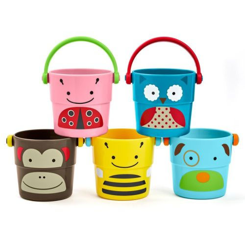 Multi ZOO® Stack & Pour Buckets Baby Bath Toy | skiphop.com