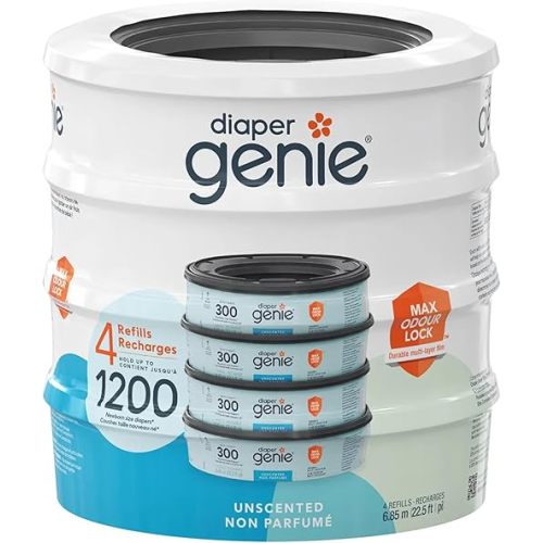 Diaper Genie Unscented Round Refill, 4-pack