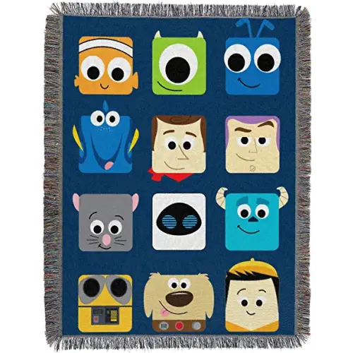 Disney-Pixar "Pixarland" Woven Tapestry Throw Blanket, 48" x 60", Multi Color, 1 Count
