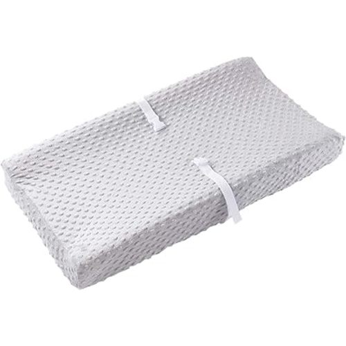 Baby Changing Pad Cover, Super Soft Plush Dot Diaper Changing Table Covers for Baby Girls and Boys, Ultra Comfortable, Safe for Babies, Fit 32"/34'' x 16" Pad (Gray)