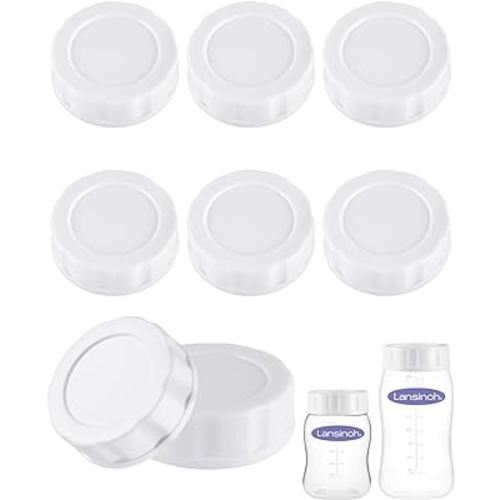 Baby Bottle Caps Compatible with Lansinoh Bottles, Travel and Storage Bottle Lids Replacement, 8 Count