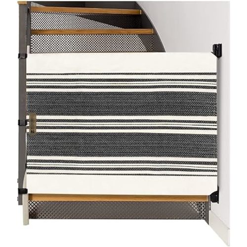 The Stair Barrier Baby Gate for Stairs - Easy Installation Banister to Wall Baby Gate - Climb-Resistant Fabric Baby Gate Stairs Banister- 36" - 43" Wide 32" Height - Made in The USA New 2039
