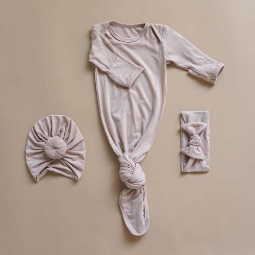Sleeper and Headwrap Set- Oat