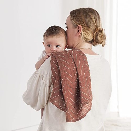 Itzy Ritzy Breastfeeding Boss Multi-Use Cover – A Nursing Cover, Swaddle, Car Seat Cover, Tummy Time Mat & Burp Cloth All in One – Made of Soft Muslin Fabric & Measures 47” x 47” (Mudcloth)