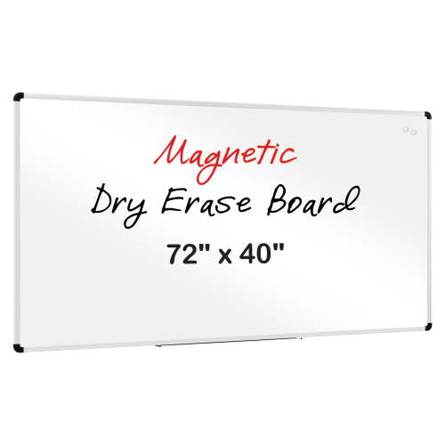 VUSIGN Magnetic Whiteboard Dry Erase Board, 72 X 40 Inches, Wall Mounted White Board with Pen Tray, Silver Aluminium Frame