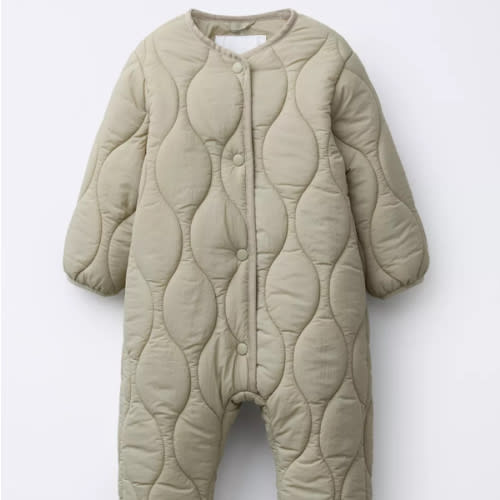 LONG PADDED JUMPSUIT - Light green