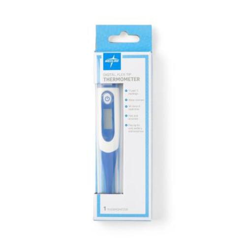 Medline 30-Second Flex-Tip Oral Digital Stick Thermometers , Digital, White, Disposable, 1 Count, #MDS99902H