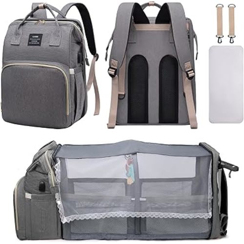 Diaper Bag Backpack, Multifunctional Baby Diaper Bag, Diaper Changing Station for Boys Girls, Large Capacity Travel Baby Bag for Mom Dad