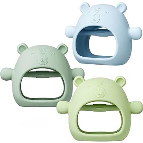 Teething Toys for Babies 0-6-12 Months, 3 Pack Never Drop Baby Teething Toys for Teething Relief, Hand Pacifier for Breast Feeding, BPA Free Baby Chew Toys for Sucking Needs for Boys & Girls