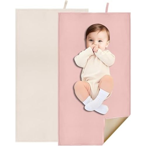 BEWDIO 2 Pack Diaper Changing Pad for Baby, Portable Baby Changing Mat for Travel or Home, Foldable Mat Fits Perfectly in Diaper Bag (67-16)