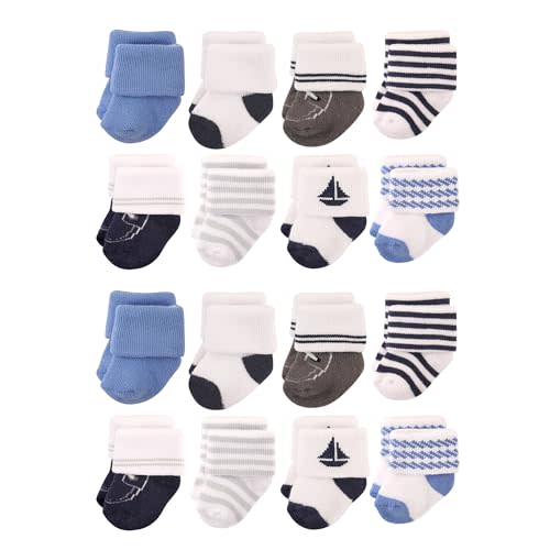 Hudson Baby Unisex Baby Cotton Rich Baby Terry Socks 16-Pack
