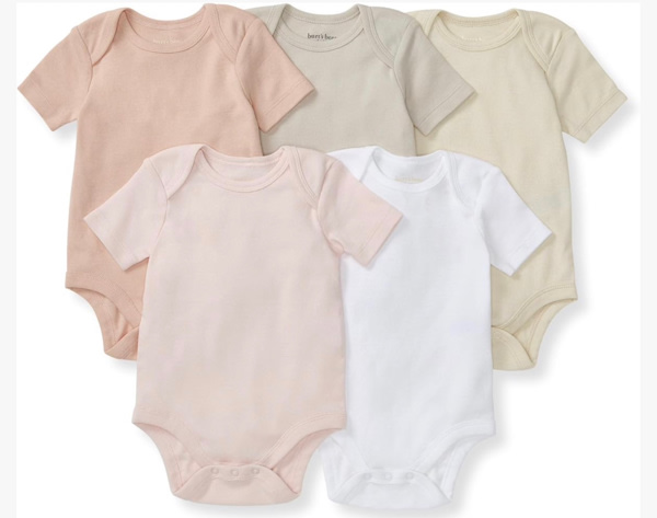 Burt's Bees Baby Bodysuits, Short Sleeve and Long Sleeve One-Pieces, 100% Organic Cotton