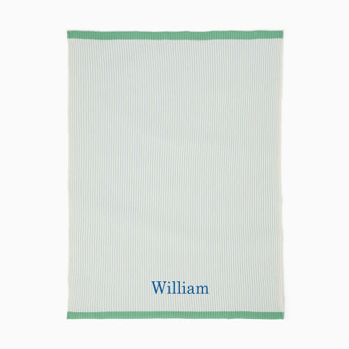 Contrast Ribbed Knit Baby Blanket