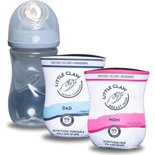 Hard Seltzer Themed Coozies for Baby Bottles - Funny Gift for New Parents & Baby Showers - (2 Premium Designed Neoprene Coozies + BPA/Lead/Phthalate Free Bottle Included) (Design 2)