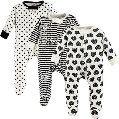 Touched by Nature Baby Girls' Organic Cotton Sleep and Play - 6-9 Months - Heart