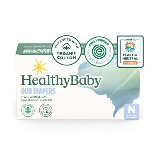 HealthyBaby Certified Safe Organic Cotton Enhanced Diapers - Newborn - 66ct