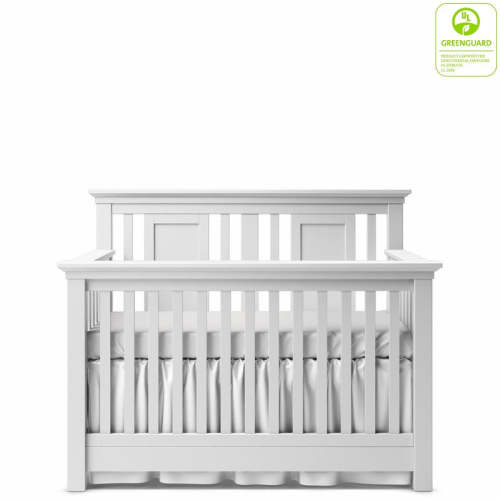 Karisma Convertible Crib / Open Back by Romina Furniture | Baby Safe- Color Bianca Satinato