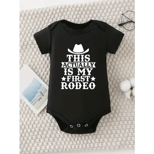 baby boys girls " first rodeo" short sleeve onesie - Temu