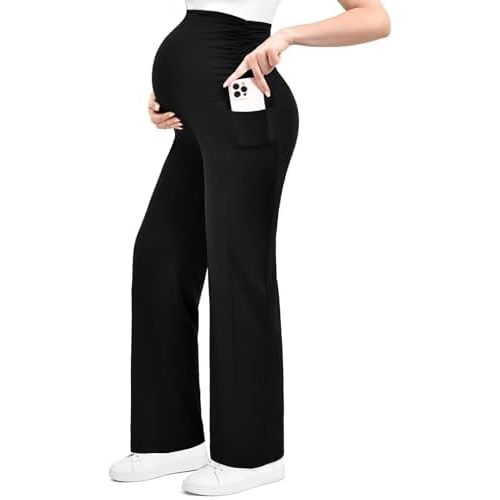 Ipletix Maternity Work Wide Leg Lounge Pants