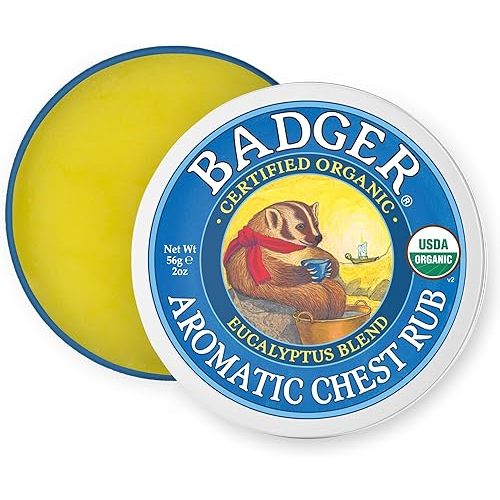 Badger Aromatic Chest Rub, Eucalyptus & Mint, 2 oz