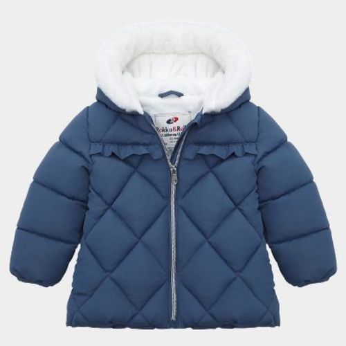 Rokka&Rolla Infant Girls' Puffer Jacket Baby Fleece Lined Winter Coat-Frost Navy, size 6-9 Months