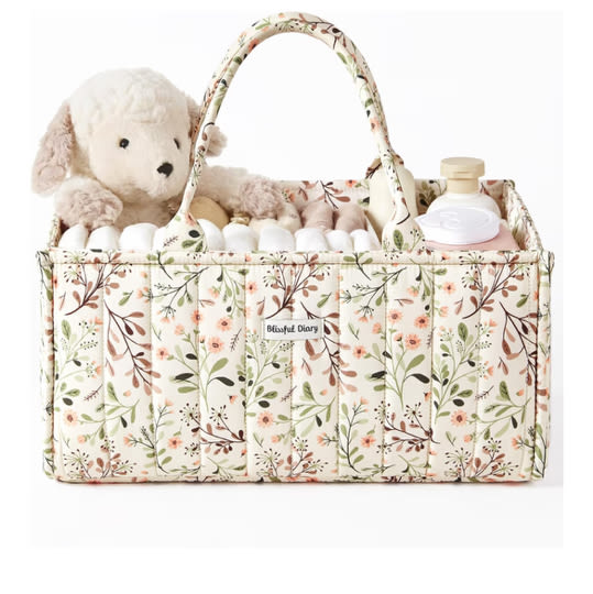 Blissful Diary Baby Nappy Caddy Organiser, Stylish Baby Diaper Caddy Storage Basket for Newborn Essentials and Diaper Station, Pastoral Daisy: Baskets & Liners: Amazon.com.au