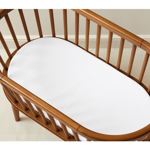 White Organic Bassinet Pad Cover