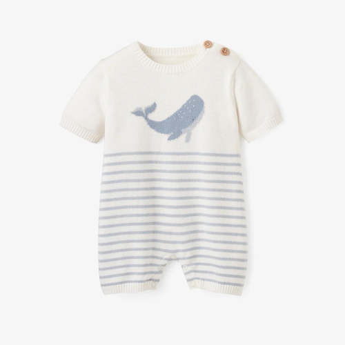 Shortall Romper - Whale Striped – Maison Blue