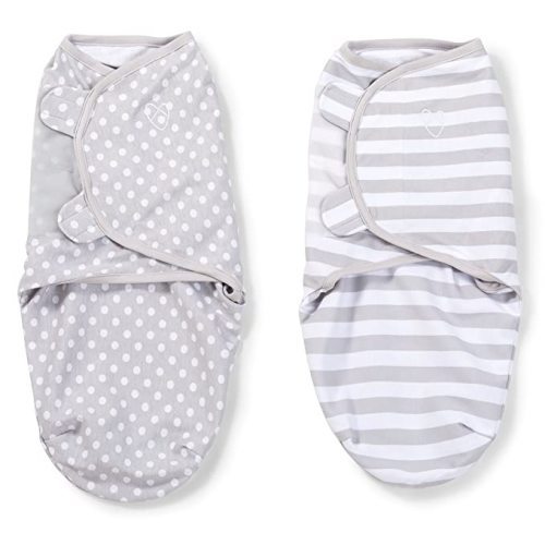 SwaddleMe Original Swaddle – Size Small, 0-3 Months, 2-Pack (Grey Dot Stripe) - Grey Dots & Stripes