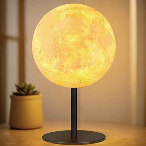 Moon Lamp Small Table Lamp for Bedroom, Dimmable Bedside Table Lamp with 30 Modes, Night Light Bedside Lamps for Night Stands, Desk Lamp for Living Room, Office, Dorm, Christmas Gifts for Kids Teens
