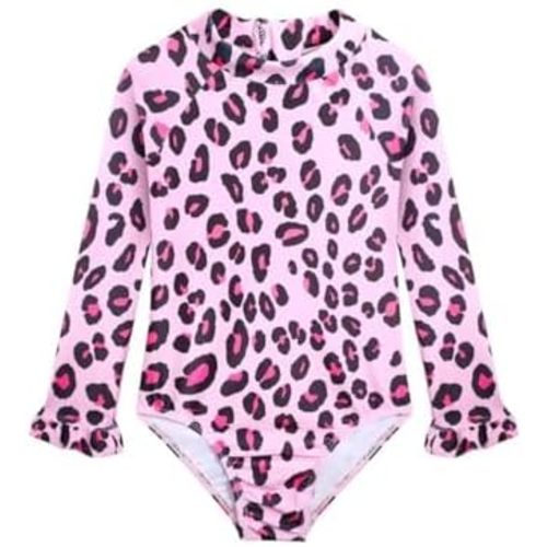 Long Sleeve One Piece Ruffle Swimsuit for Toddler Girls Baby Girl Rashguard Shirt with UPF 50+ Sun Protection