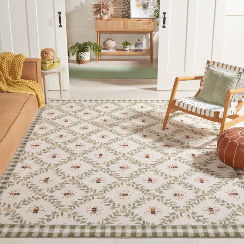 Elara Floral Handmade Wool Area Rug