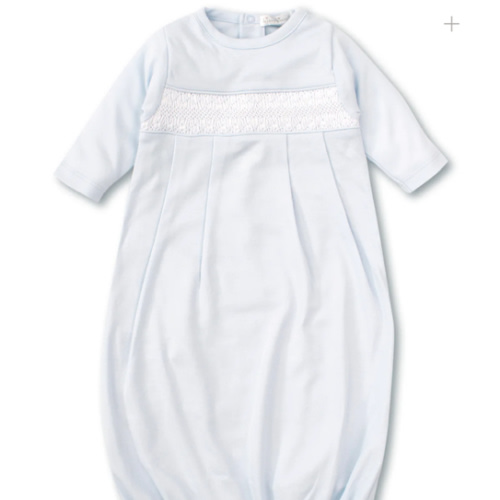 Hand Smocked CLB Charmed Blue Sack Gown