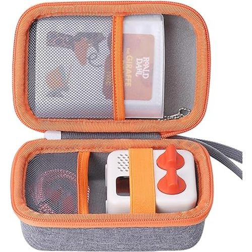 co2CREA Hard Case Compatible with Yoto Mini 2024 Edition Kids Audio Music Player Children Speaker Plays Audiobook Cards Radio and Card Case Hold up to Yoto 36 Cards, Grey Case