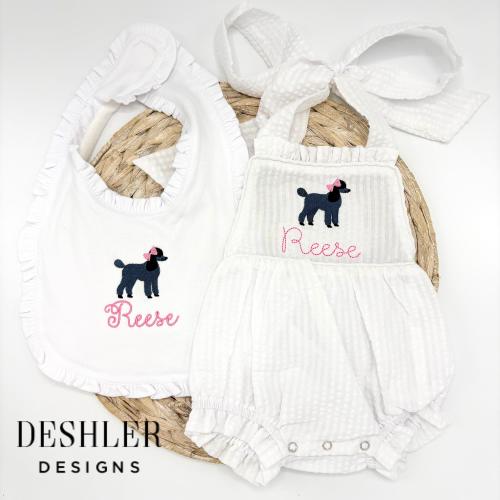 Mini Poodle outfit, monogram poodle outfit, baby poodle outfit, poodle outfit, baby girl doodle outfit, baby girl poodle outfit, poodle gift