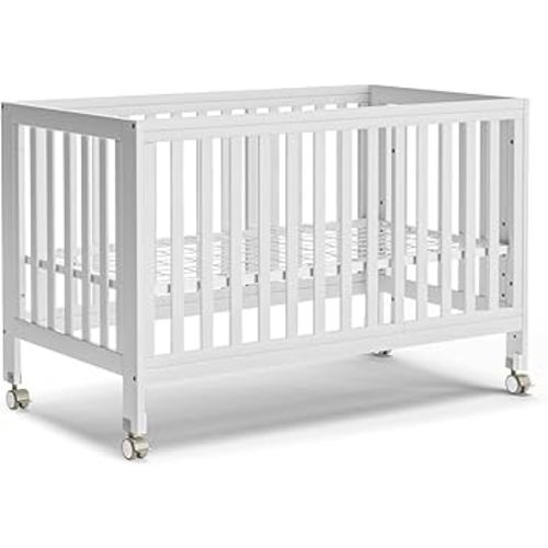 MAMAZING EvoNest Baby Crib, 11 in 1 Convertible Crib with Wheels, 100% New Zealand Wood Growing Bed, Full Size Crib for Baby, 4 Adjustable Mattress Height, White