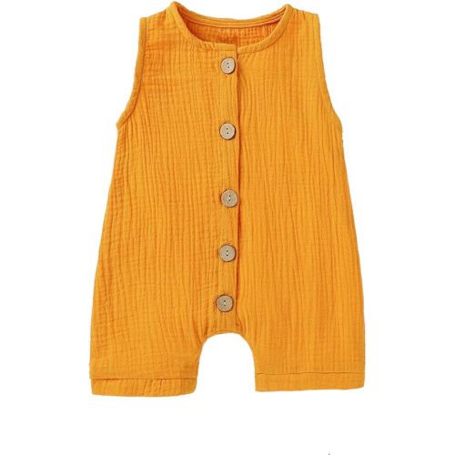 Infant Newborn Baby Boys Girls Cotton Linen Romper Summer Jumpsuit Sleeveless Overalls Clothing Set