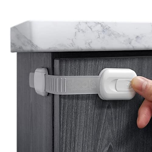 Child Safety Strap Locks (12 Pack) Baby Proof Cabinets, Drawers, Fridge, Toilet & Trash Cans – 3M Adhesive Childproof Locks – Jool Baby