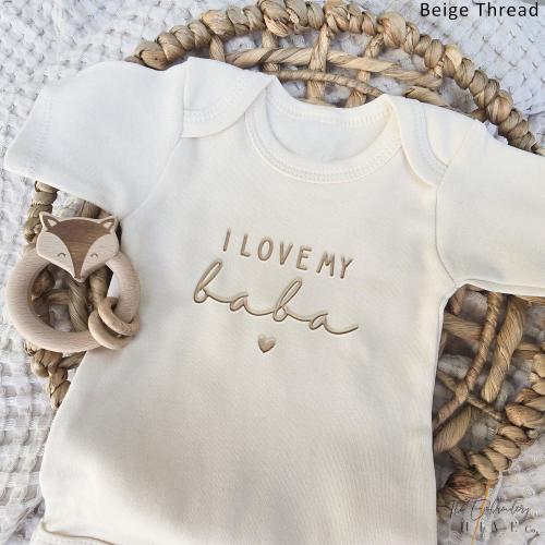 Embroidered I Love My Baba Bodysuit, I Love My Daddy ONESIES® brand, Hi Daddy, Hello Daddy ONESIES® brand, husband pregnancy announcement F2