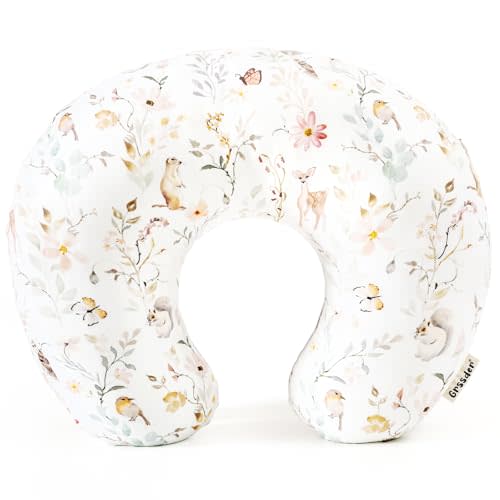 GRSSDER Nursing Pillow Cover, Stretchy Soft Minky Fabric Covers, Fit Most Nursing Support Pillows for Breastfeeding, Comfortable Safe Pillow Cover, Beautiful Stylish Pattern