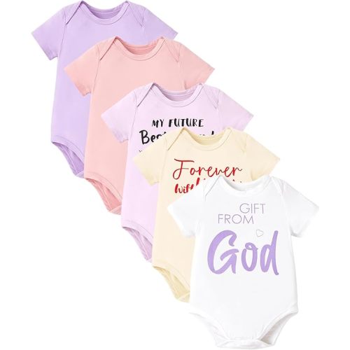 PATPAT Baby Bodysuits Supersoft Bamboo Viscose - Short Sleeve Boys and Girls - Newborn Infant Unisex Clothes Pack